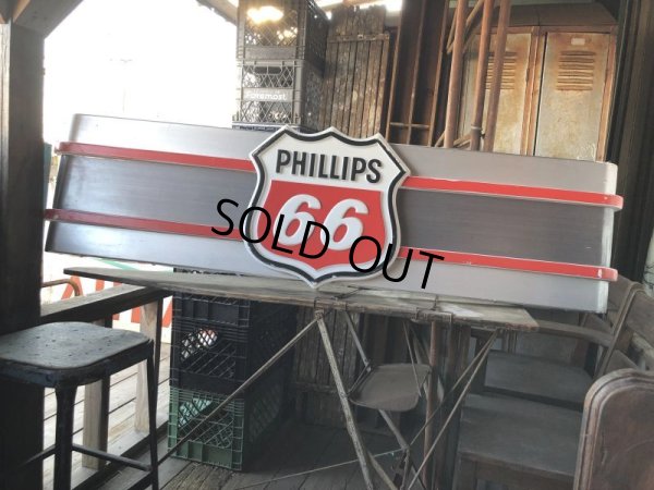 画像1: 【店舗引き取り限定】 Vintage Advertising Phillips 66 Gas Station Lighted Display Sign Huge ! (B653)