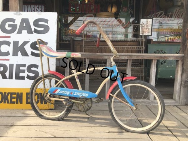 画像1:  【店舗引き取り限定】1970s Vintage Huffy Stars & Stripes Boys Banana Seat Bike (B725)