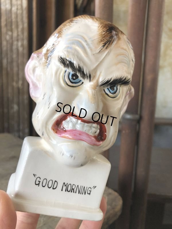 画像11: Vintage Angry Man Good morning Ceramic Statue Made in Japan (B741)