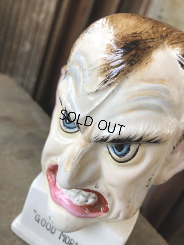 画像9: Vintage Angry Man Good morning Ceramic Statue Made in Japan (B741)