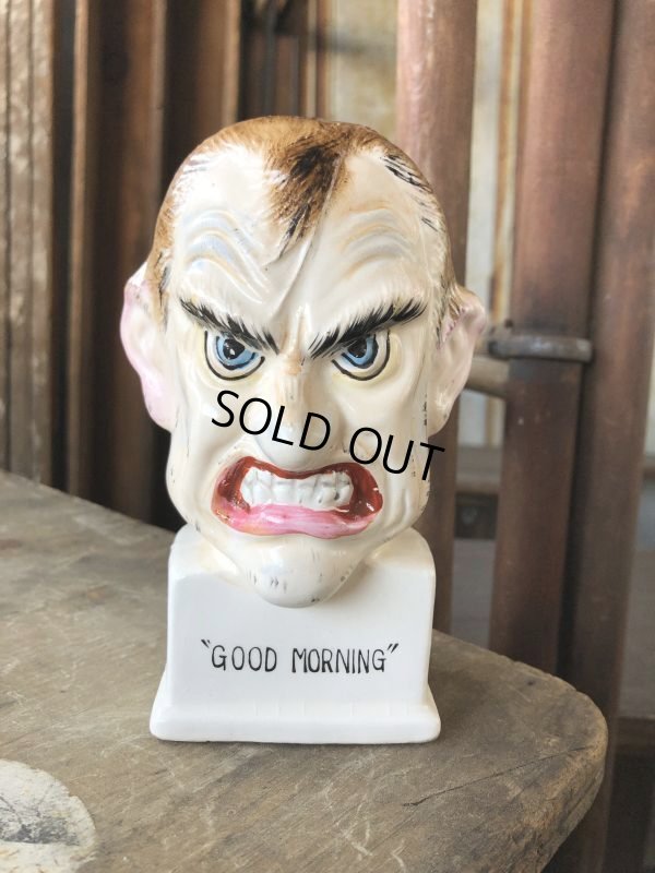 画像1: Vintage Angry Man Good morning Ceramic Statue Made in Japan (B741)