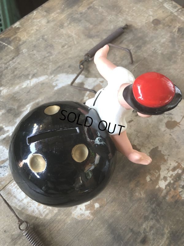 画像7: Vintage Bowling Ceramic Coin Bank SPARE MONEY (B740)