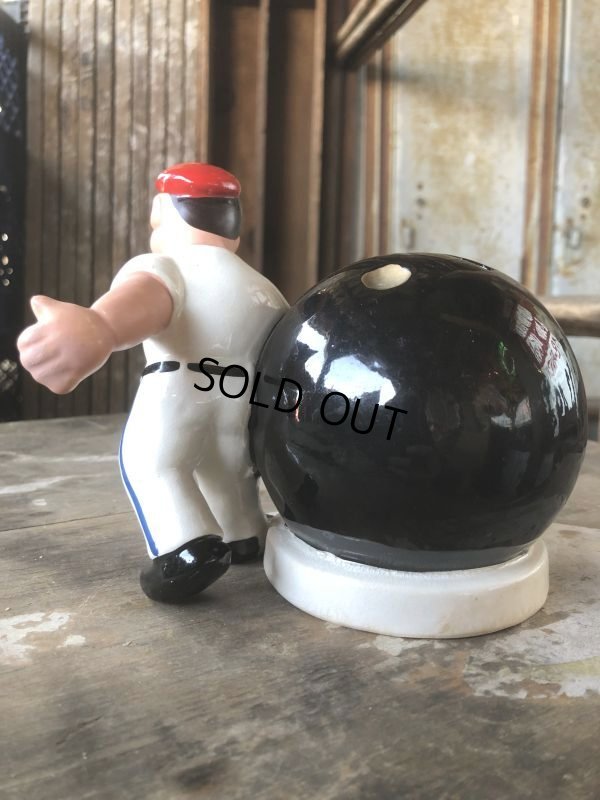 画像6: Vintage Bowling Ceramic Coin Bank SPARE MONEY (B740)