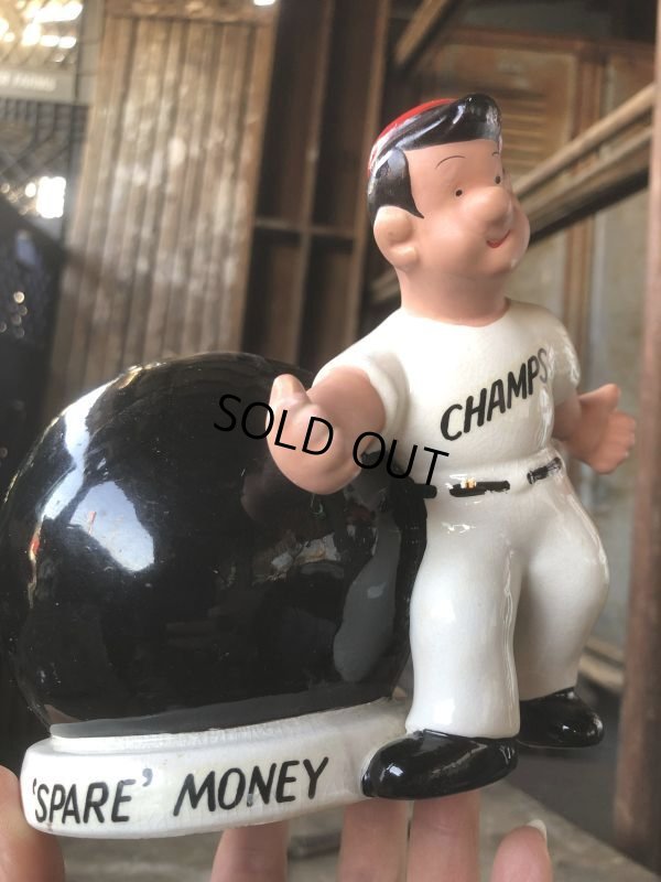 画像12: Vintage Bowling Ceramic Coin Bank SPARE MONEY (B740)