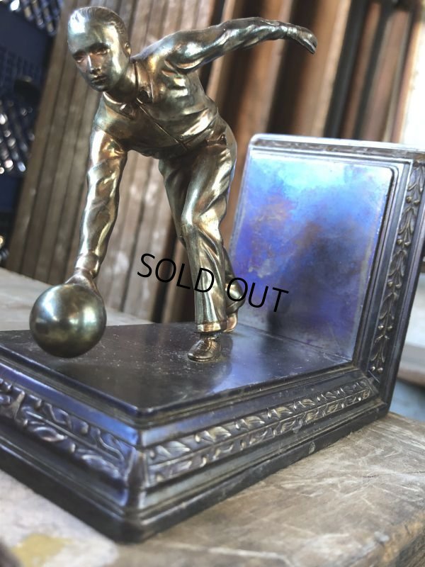 画像13: Vintage Brass Metal Bookends Bowling (B743)