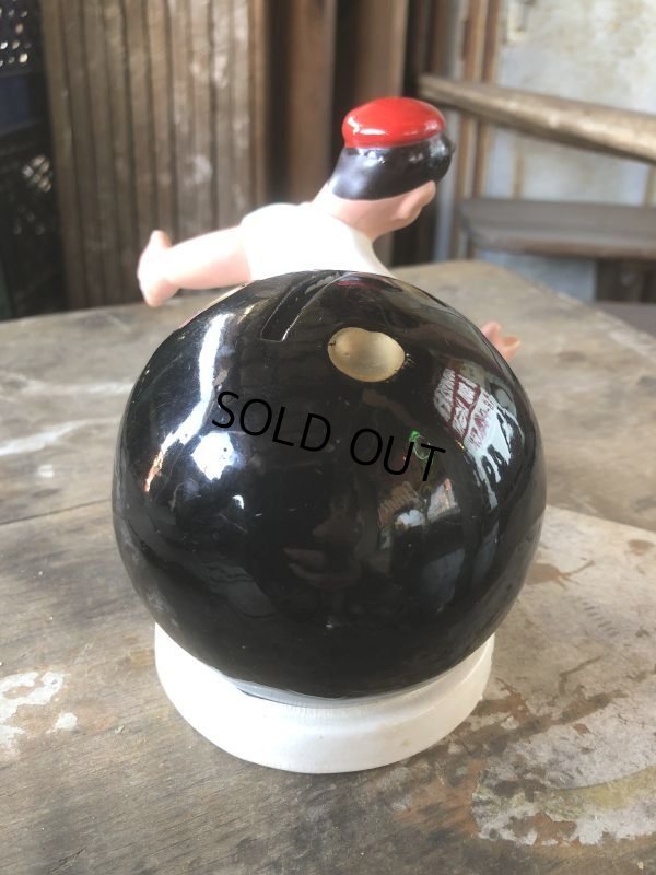 画像5: Vintage Bowling Ceramic Coin Bank SPARE MONEY (B740)
