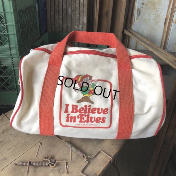 画像1: 80s Vintage Advertising Keebler Elf “ I Believe in Elves ” Canvas Tote Bag (B763) 　