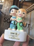 80s Vintage Kim Casali LOVE IS FOR SHARING Ceramic Figurine (B773)