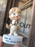 70s Vintage Kim Casali LOVE IS FOR SHARING Ceramic Figurine (B772)