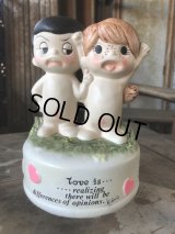 70s Vintage Kim Casali LOVE IS FOR SHARING Ceramic Music box (B775)