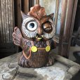 画像1: 60s Vintage Wise Winking Waving Owl Cookie Jar (B776) (1)