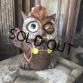 60s Vintage Wise Winking Waving Owl Cookie Jar (B776)