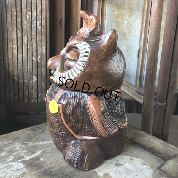 画像5: 60s Vintage Wise Winking Waving Owl Cookie Jar (B776)