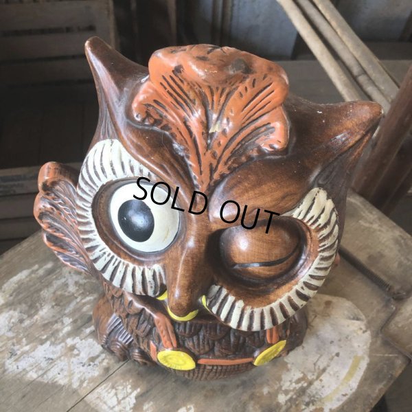画像11: 60s Vintage Wise Winking Waving Owl Cookie Jar (B776)