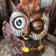 画像10: 60s Vintage Wise Winking Waving Owl Cookie Jar (B776)