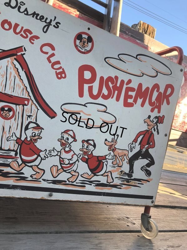 画像21: 50s Vintage Disney Mickey Mouse Club Push'Em Car Toy Box (B778)