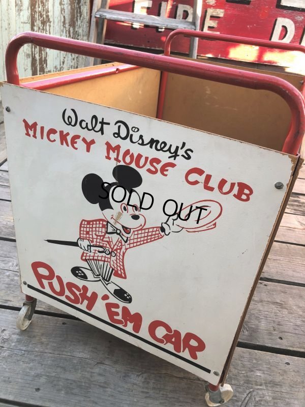 画像8: 50s Vintage Disney Mickey Mouse Club Push'Em Car Toy Box (B778)