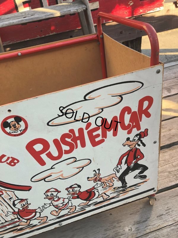 画像19: 50s Vintage Disney Mickey Mouse Club Push'Em Car Toy Box (B778)