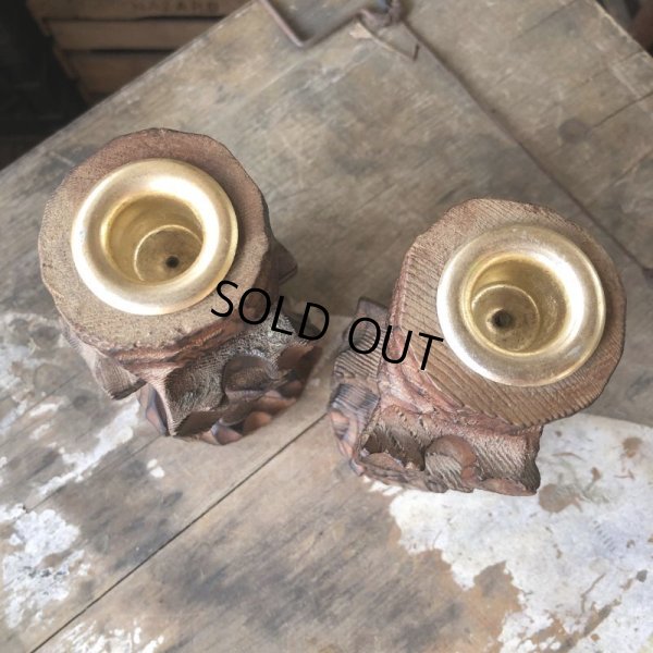 画像3: Vintage Hawaiiana Tiki Wooden Candle Holder SET (B780)