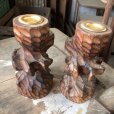 画像4: Vintage Hawaiiana Tiki Wooden Candle Holder SET (B780)