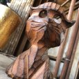 画像5: Vintage Hawaiiana Tiki Cat Wooden Candle Holder (B781)