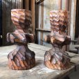 画像6: Vintage Hawaiiana Tiki Wooden Candle Holder SET (B780)