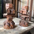 画像8: Vintage Hawaiiana Tiki Wooden Candle Holder SET (B780)