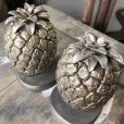 画像9: Vintage Hawaiiane Pineapple Brass Meta Bookends Matching Pair (B782)