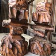 画像2: Vintage Hawaiiana Tiki Wooden Candle Holder SET (B780) (2)