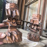 Vintage Hawaiiana Tiki Wooden Candle Holder SET (B780)