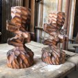 画像7: Vintage Hawaiiana Tiki Wooden Candle Holder SET (B780)