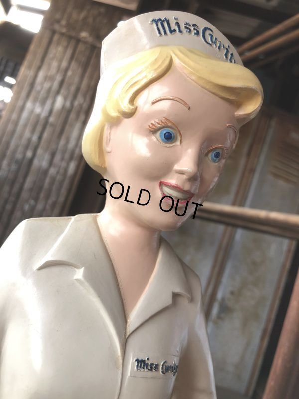 画像17: 50s Vintage Advertising Miss Curity Counter Display Statue Figure 53cm (B797)
