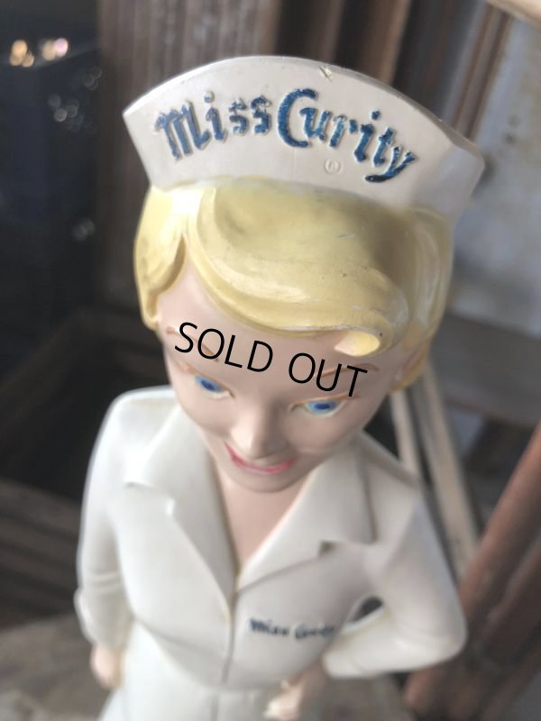 画像3: 50s Vintage Advertising Miss Curity Counter Display Statue Figure 53cm (B797)