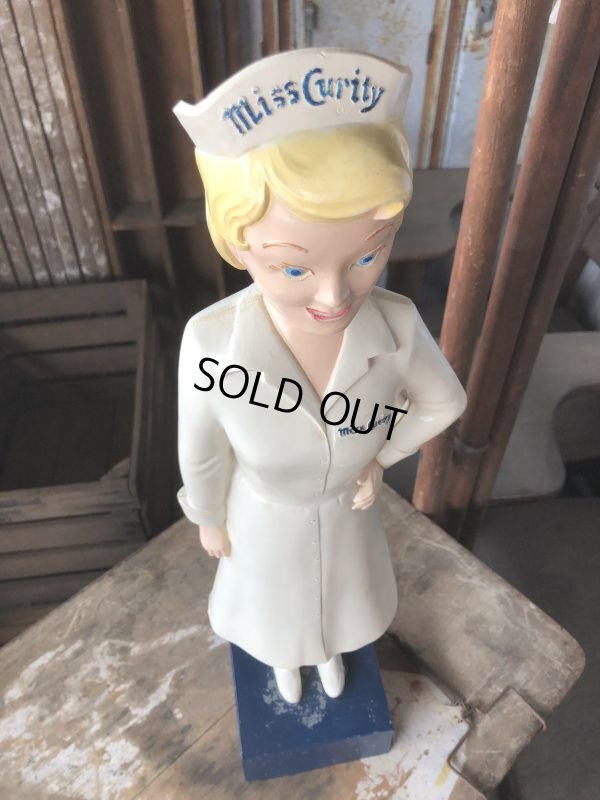 画像10: 50s Vintage Advertising Miss Curity Counter Display Statue Figure 53cm (B797)