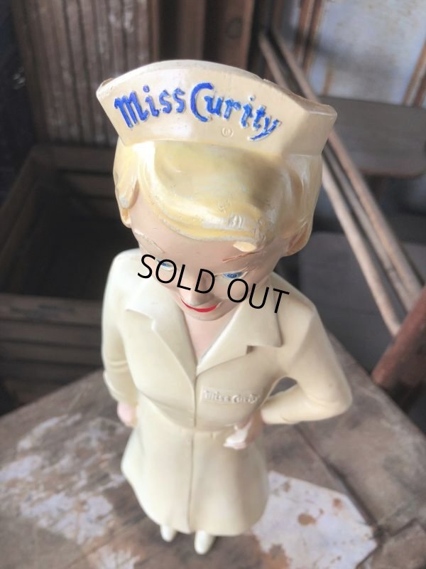 画像2: 50s Vintage Advertising Miss Curity Counter Display Statue Figure 48cm (B798)