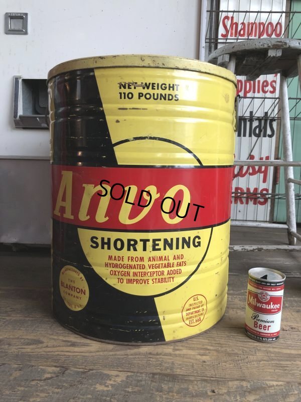画像1: Vintage Anvo Shortning Huge Can (B808) 　