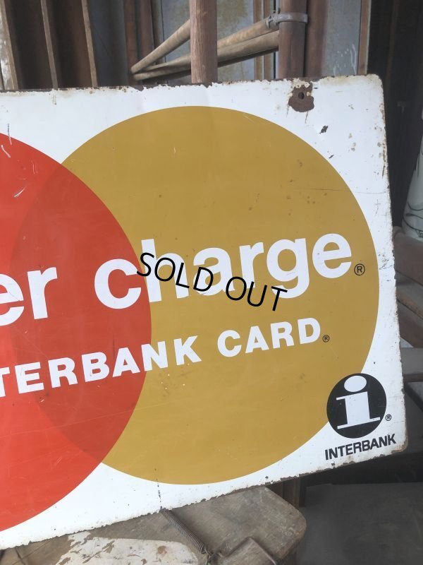 画像7: 60s Vintage MASTER CHARGE The Interbank Store Display Double Sided Metal Sign (B809)