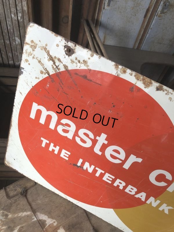 画像16: 60s Vintage MASTER CHARGE The Interbank Store Display Double Sided Metal Sign (B809)