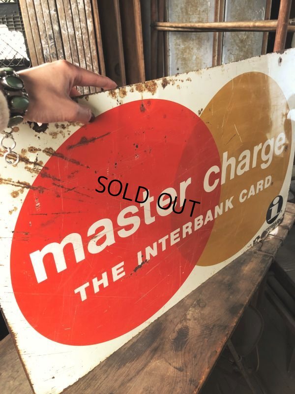 画像13: 60s Vintage MASTER CHARGE The Interbank Store Display Double Sided Metal Sign (B809)