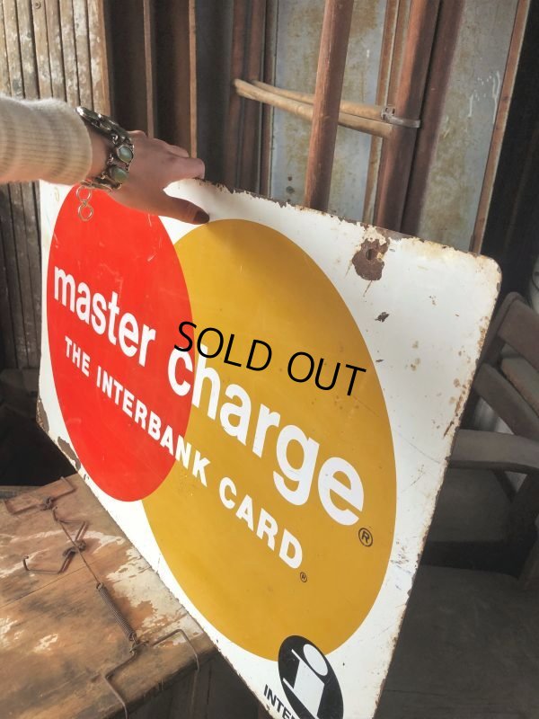画像12: 60s Vintage MASTER CHARGE The Interbank Store Display Double Sided Metal Sign (B809)