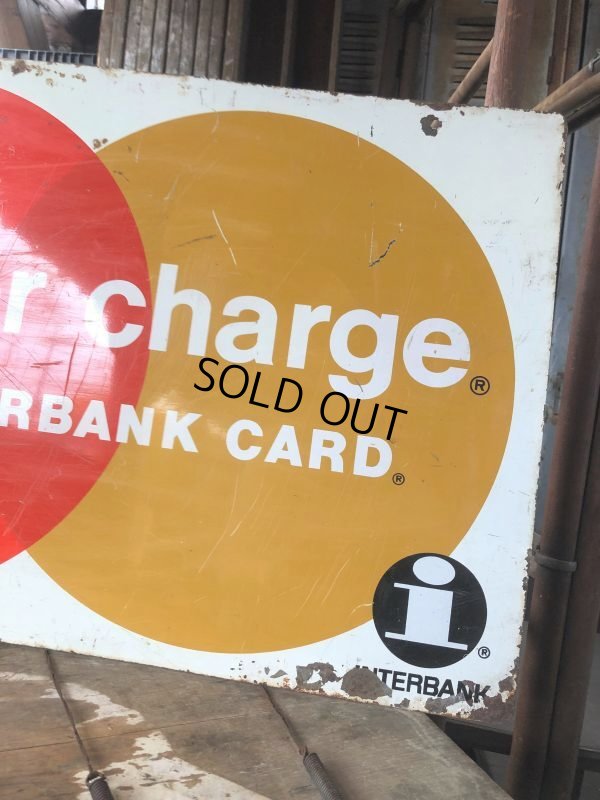 画像19: 60s Vintage MASTER CHARGE The Interbank Store Display Double Sided Metal Sign (B809)