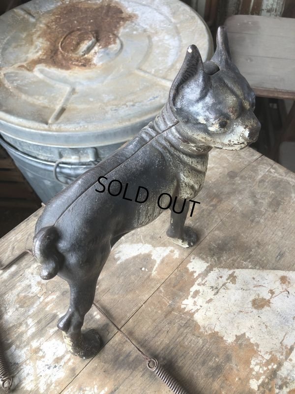 画像16: Antique Cast Iron Boston Terrier Doorstop Statue (B818)