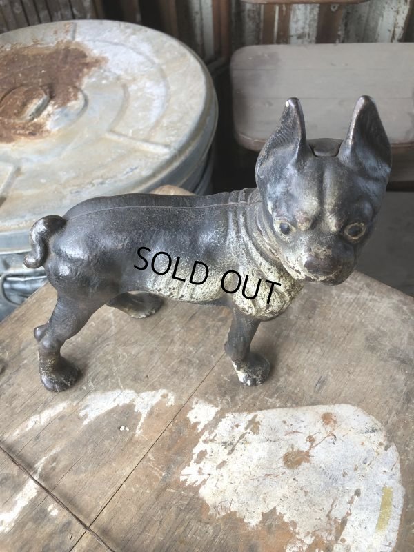 画像15: Antique Cast Iron Boston Terrier Doorstop Statue (B818)