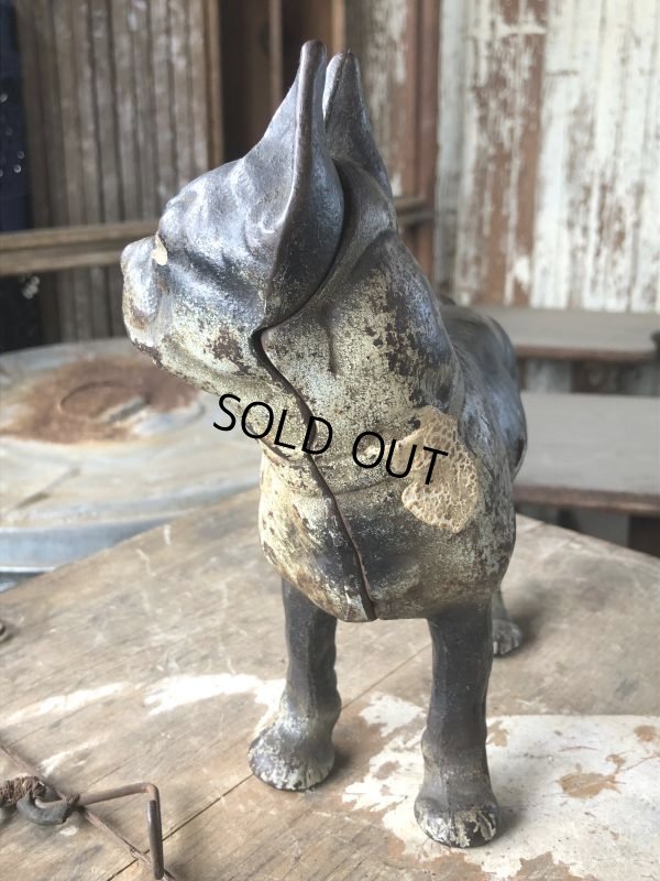 画像5: Antique Cast Iron Boston Terrier Doorstop Statue (B818)
