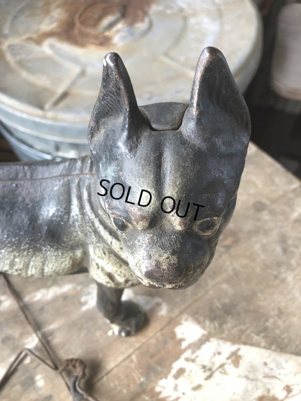 画像18: Antique Cast Iron Boston Terrier Doorstop Statue (B818)