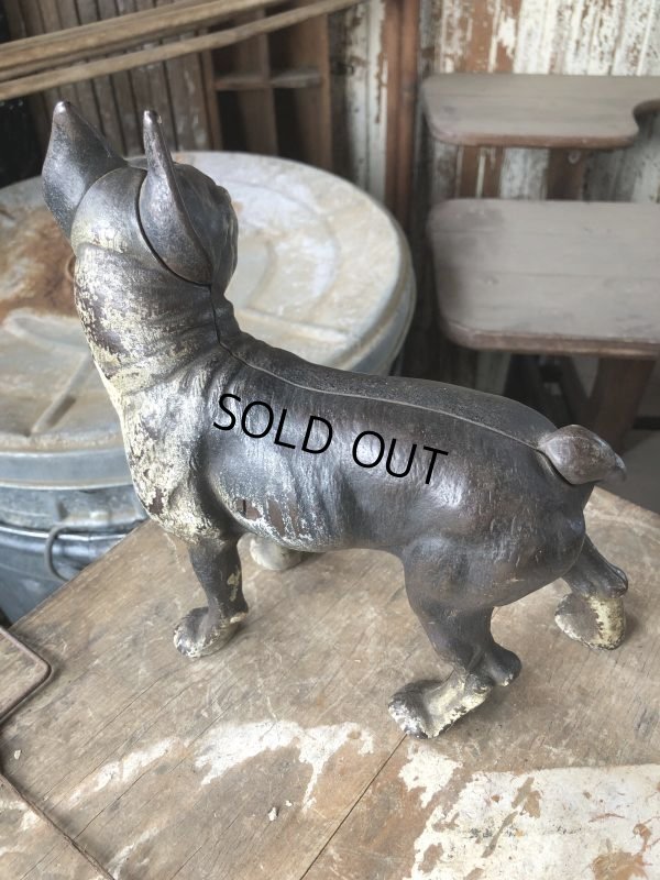 画像17: Antique Cast Iron Boston Terrier Doorstop Statue (B818)