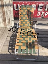 60s Vintage Folding Lawn Chair Long (B834)