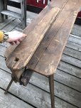 画像12: Vintage American Primitive Wooden Ironing Board Table (B837)