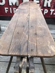 画像15: Vintage American Primitive Wooden Ironing Board Table (B837)