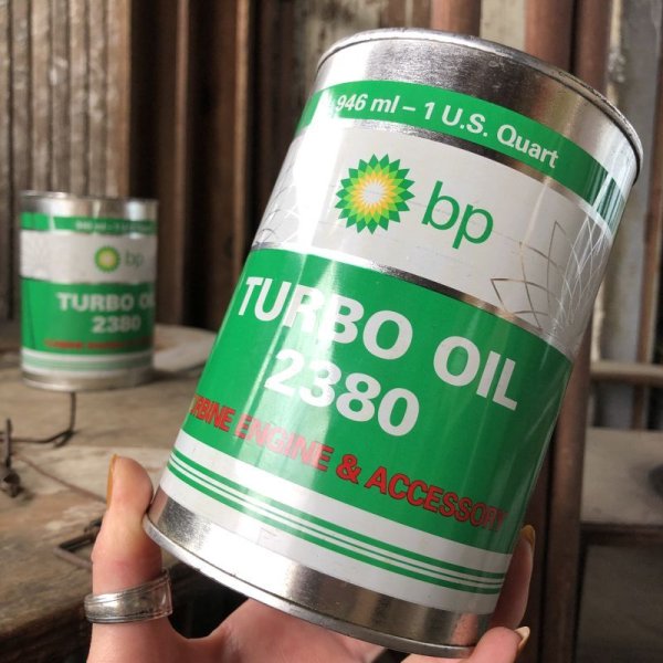 画像1: Vintage BP TURBO OIL Quart Oil can (B840) 